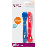 B.Box Flexible Silicone Spoons (2 Pack) Red/Blue