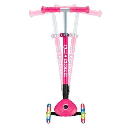 Globber Primo Foldable Lights Sky Neon Pink Scooter