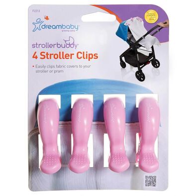 Dreambaby Stroller Clips 4 Pack (Pink)