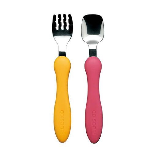 Edison Mama Fork and Spoon Mini (Orange Cherry)